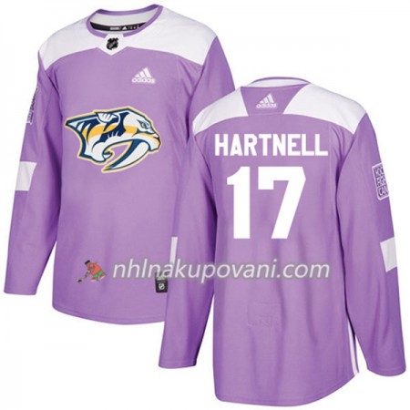 Nashville Predators Dresy Scott Hartnell 17 Adidas 2017-2018 Nachová Fights Cancer Practice Authentic - Pánské